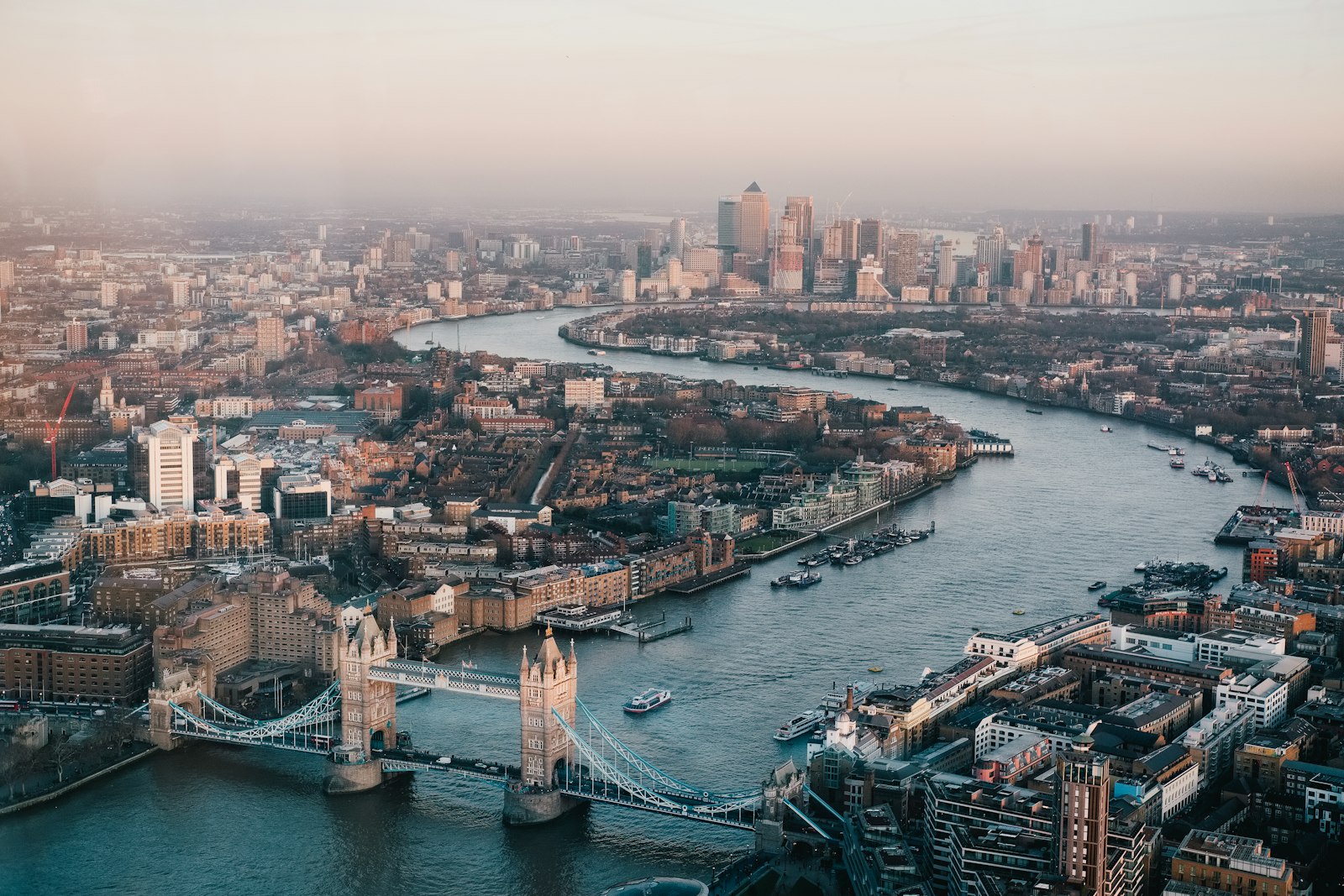 Aerial view of the London skyline
